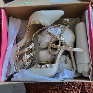 Studded Cream Heels